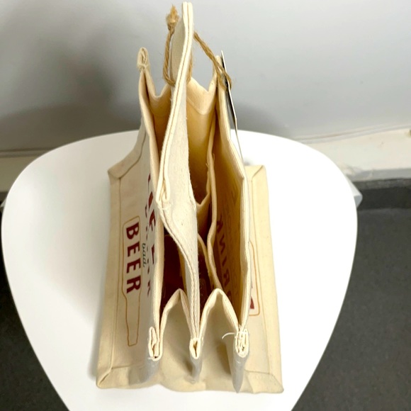 Reusable Bag 6 Pack Beer Tote 100% Cotton - Picture 3 of 5